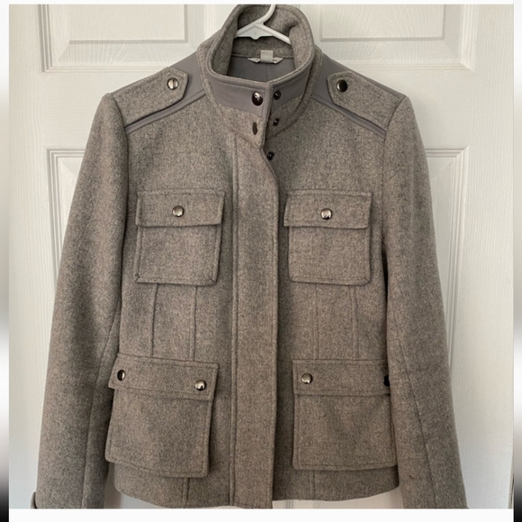 Calvin Klein Wool Military Jacket Size 4 - Picture 1 of 11